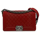 Red Chanel Medium Caviar Boy Flap Bag