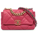 Piel de cordero mediana Chanel rosa 19 Bolso tipo cartera con solapa