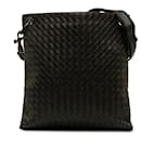Black Bottega Veneta Intrecciato Leather Crossbody Bag