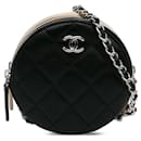 Black Chanel CC Round Triple Zip Crossbody Bag