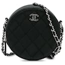Black Chanel Quilted CC Round Chain Crossbody