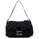 Fendi Black Wool Knit Shoulder Bag