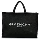 Bolso tote de rafia con logo negro de Givenchy