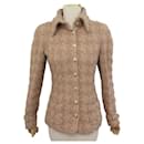 CHANEL JACKET WITH LION HEAD BUTTONS P33842V24300 XS 34 TAUPE WOOL JACKET - Chanel
