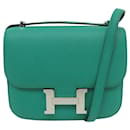 NEW HERMES MINI CONSTANCE III MIRROR HANDBAG EPSOM LEATHER GREEN JADE HAND BAG - Hermès