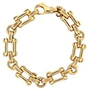 VINTAGE CHRISTIAN DIOR CURB BRACELET 19 IN GOLDEN METAL GOLDEN STEEL BANGLE - Christian Dior
