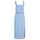 Diane Von Furstenberg Open Back Midi Dress in Blue Polyester
