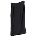Falda drapeada hasta la rodilla de seda negra de Saint Laurent - Yves Saint Laurent