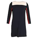 Victoria Beckham Quarter-Sleeve Color Block Dress in Multicolor Acetate