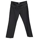 Miu Miu Low Rise Belted Trousers in Black Cotton