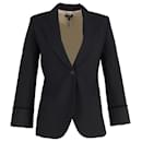 Theory Single-Breasted Blazer Jacket in Black Recycled Wool