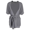 Loro Piana Belted Cardigan in Grey Cashmere