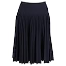 Alaia Accordion Pleated Knee-Length Skirt in Navy Blue Cotton - Alaïa