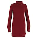 Celine Knitted Jumper Dress in Burgundy Wool - Céline
