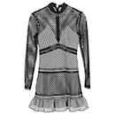 Self-Portrait Mono Mesh Mini Dress in Black Polyester - Self portrait