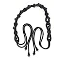 Cintura Saint Laurent in corda con perline in nylon nero