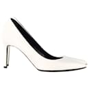 Saint Laurent Pointed-Toe Pumps in White Leather