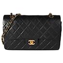 Chanel Vintage Black Quilted Lambskin Medium Classic lined Flap Bag