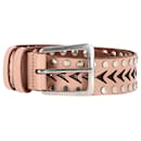 Saint Laurent Studded Cut-Out Belt in Pink Leather