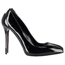 Zapatos de tacón en punta Alexander McQueen en charol negro - Alexander Mcqueen