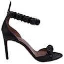 Alaia Bombe 90 Ankle-Strap Studded Sandals in Black Leather - Alaïa