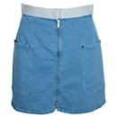 Blue High-Waist Denim Mini Skirt With Zip - Chanel