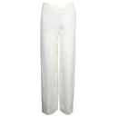 Elegant Wide Fit Ivory Pants - Loro Piana