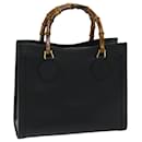 GUCCI Bamboo Hand Bag Leather Black 002 1016 Auth ep3503 - Gucci