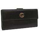 GUCCI Long Wallet Leather Black Auth 67551 - Gucci
