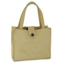 CHANEL Hand Bag Nylon Beige CC Auth bs12434 - Chanel