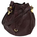 CARTIER Shoulder Bag Leather Wine Red Auth bs12441 - Cartier