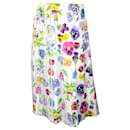 Vivetta White Multi Floral Printed Pleated Skirt - Autre Marque