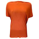 Hermes Orange Cashmere and Silk Knit Pullover Sweater - Autre Marque