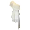 Koche White One-Shoulder Pleated Midi Dress - Autre Marque