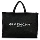 Bolsa preta com ráfia com logotipo Givenchy