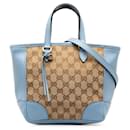 Bolso satchel Bree de lona con GG de Gucci azul