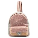 Pinkfarbener Chanel Mini-Rucksack mit Wasserfall-Pailletten und dreifarbigem Muster 