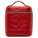 Red Chanel CC Caviar Vanity Case