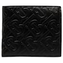 Black Burberry TB Embossed Leather Bifold Wallet