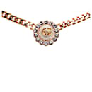 Goldfarbene Halskette mit G-Blumen-Futter und Gucci-Futter 