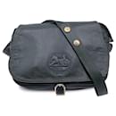 Vintage Dark Green Leather Caleche Flap Shoulder Bag - Céline