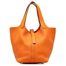 Hermes Orange Clemence Picotin 18 - Hermès