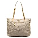 Prada Brown Quilted Tessuto Chain Tote