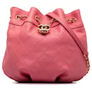 Chanel Bolsa pequena acolchoada de couro de bezerro rosa
