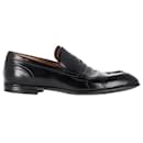 Gucci Web Penny Loafers in Black Leather