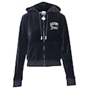 Ganni x Juicy Couture Zipped Hoodie Jacket in Black Organic Cotton
