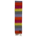 Écharpe rayée à franges et logo Loewe en mohair multicolore