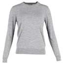 Burberry Elbow Patch Detail Sweater in Grey Wool 
