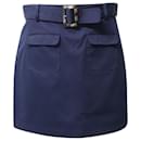 Mini-jupe à poche plaquée Alexa Chung en coton bleu marine - Autre Marque