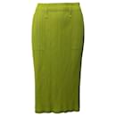 Pleats Please Straight Pencil Skirt in Green Polyester